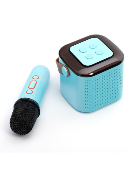 Enceinte bluetooth LED avec microphone Y1 bleu