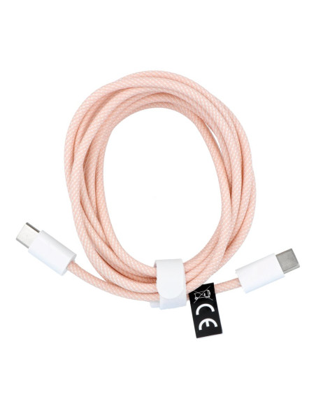 Câble Type C vers Type C Power Delivery PD 60W 3A C263 rose 2 m