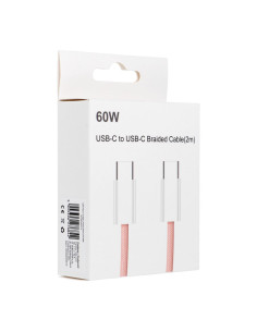Câble Type C vers Type C Power Delivery PD 60W 3A C263 rose 2 m 2