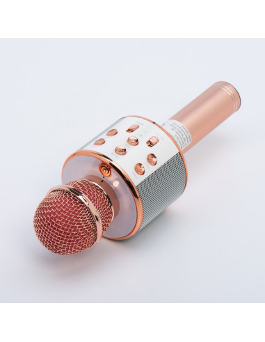 Microphone karaoké multimédia CR58S HQ gold pink