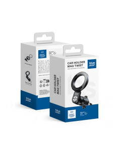 BLUE STAR Support voiture magnétique MAG TWIST pour grille compatible avec MagSafe noir