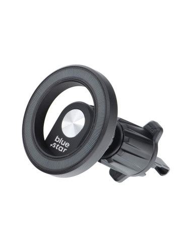 BLUE STAR Support voiture magnétique MAG TWIST pour grille compatible avec MagSafe noir