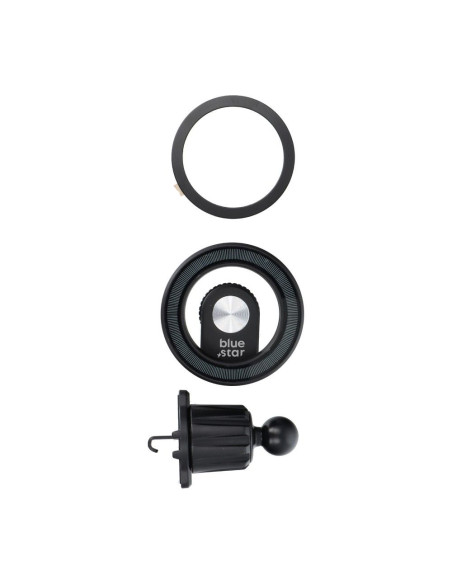 BLUE STAR Support voiture magnétique MAG TWIST pour grille compatible avec MagSafe noir