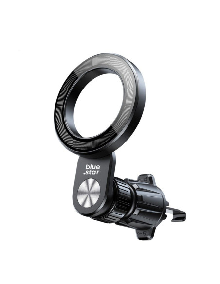 BLUE STAR Support voiture magnétique MAG TWIST pour grille compatible avec MagSafe noir