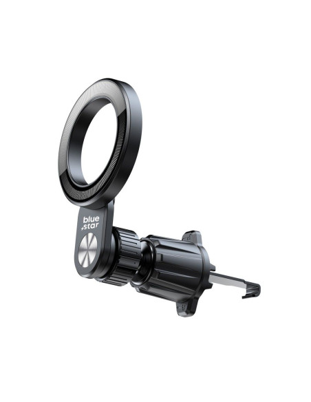 BLUE STAR Support voiture magnétique MAG TWIST pour grille compatible avec MagSafe noir