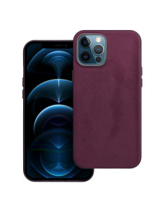 Housse Mag tissée compatible avec MagSafe pour IPHONE 12 PRO MAX bordeaux