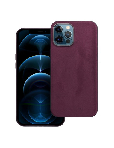 Housse Mag tissée compatible avec MagSafe pour IPHONE 12 PRO MAX bordeaux
