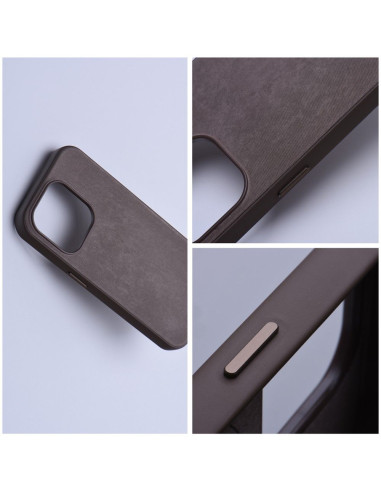 Housse Mag tissée compatible avec MagSafe pour IPHONE 12 PRO MAX marron clair