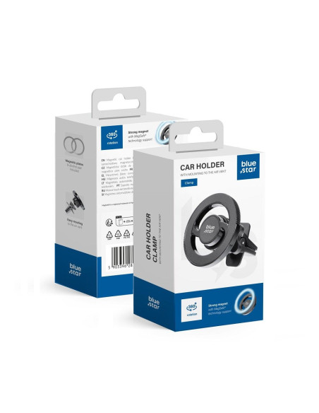 BLUE STAR support voiture magnétique CLAMP pour grille compatible avec MagSafe