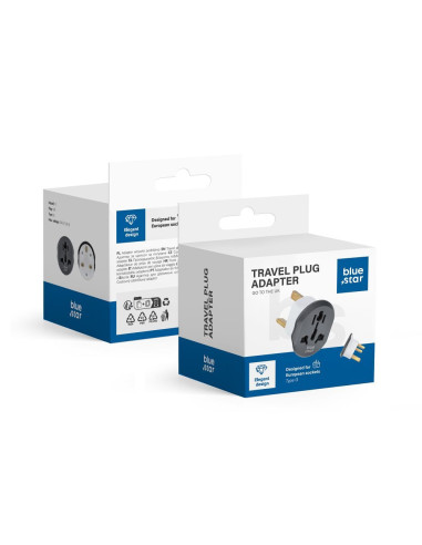 BLUE STAR GO TO UK (Type G) 13A travel adapter white