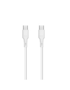 Câble Blue Star avec connecteur USB C vers USB C 3A (max 60W) - blanc