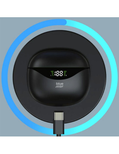 Écouteurs stéréo sans fil Blue Star TWS T60 noir