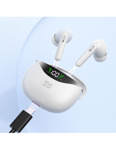 Écouteurs stéréo sans fil Blue Star TWS T60 blanc