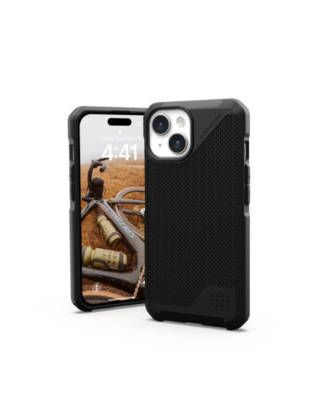 (UAG) Urban Armor Gear Metropolis LT case compatible with MagSafe for IPHONE 15 kevlar black