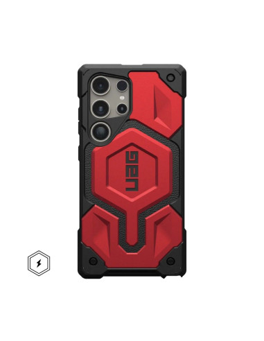 Coque ( UAG ) Urban Armor Gear Monarch Pro pour SAMSUNG S24 ULTRA 5G avec module magnétique intégré crimson