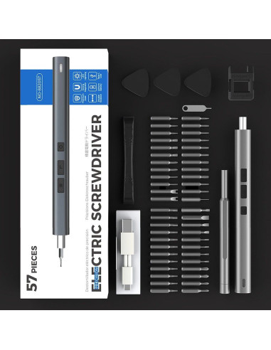 UF-TOOLS - Tournevis électrique avec embouts interchangeables, magnétiseur et tournevis à main 57in1