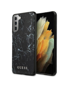 Véritable GUESS Case GUHCS21MPCUMABK pour Samsung S21 Plus (Marbre / noir)