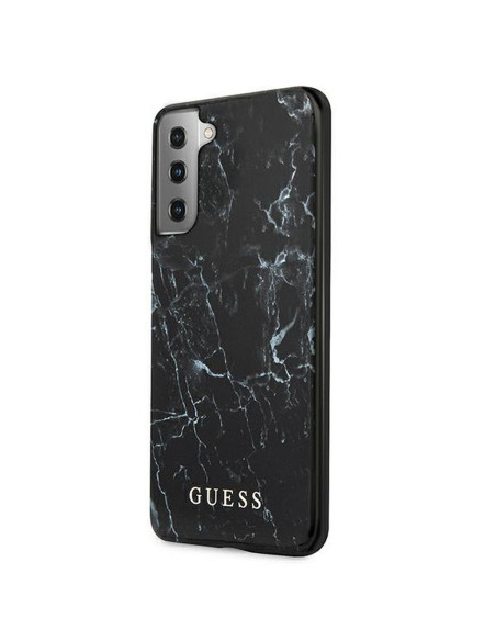 Véritable GUESS Case GUHCS21MPCUMABK pour Samsung S21 Plus (Marbre / noir)
