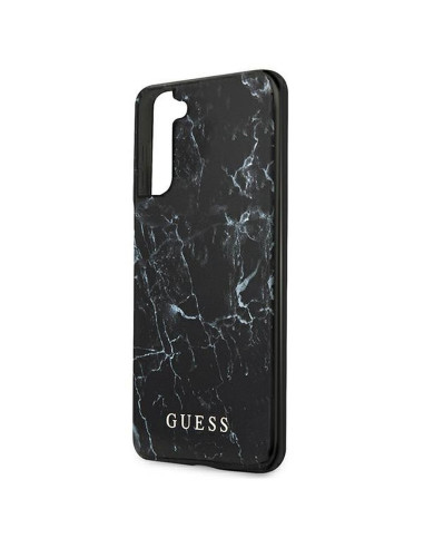Véritable GUESS Case GUHCS21MPCUMABK pour Samsung S21 Plus (Marbre / noir)