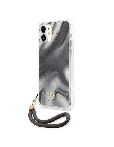 Véritable GUESS Case GUHCP12SKSMAGR pour iPhone 12 MINI (Marble Collection / gris)