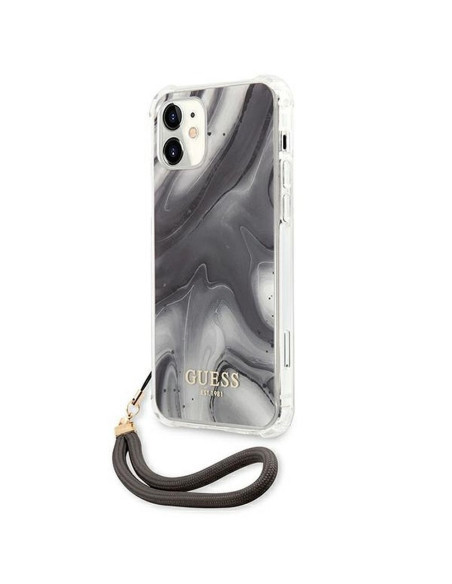 Véritable GUESS Case GUHCP12SKSMAGR pour iPhone 12 MINI (Marble Collection / gris)