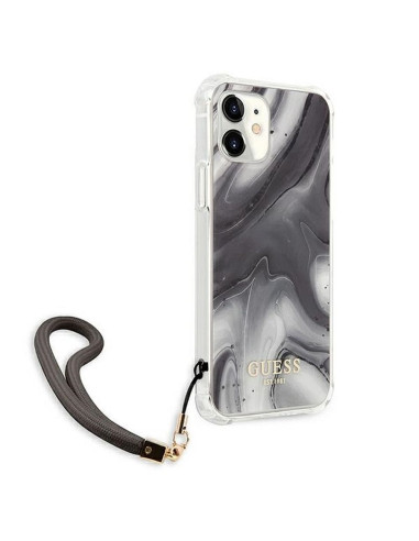 Véritable GUESS Case GUHCP12SKSMAGR pour iPhone 12 MINI (Marble Collection / gris)