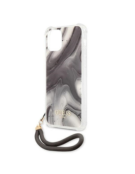 Véritable GUESS Case GUHCP12SKSMAGR pour iPhone 12 MINI (Marble Collection / gris)