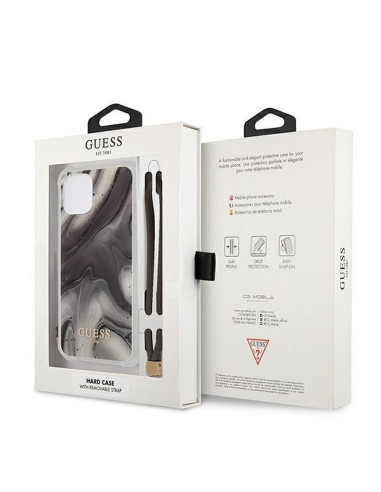 Véritable GUESS Case GUHCP12SKSMAGR pour iPhone 12 MINI (Marble Collection / gris)
