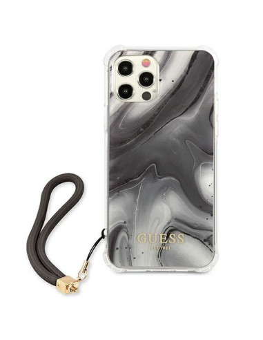 Coque ORIGINAL Hardcase GUESS GUHCP12LKSMAGR iPhone 12 PRO MAX marble cord grey