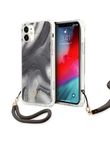 Coque ORIGINAL Hardcase GUESS GUHCN61KSMAGR iPhone 11 marble cord grey