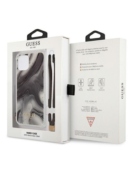 Coque ORIGINAL Hardcase GUESS GUHCN61KSMAGR iPhone 11 marble cord grey