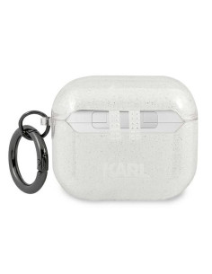 Véritable KARL LAGERFELD KLA3UCHGS Case pour Apple Airpods 3 / argent + paillettes 2