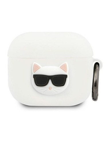 Véritable KARL LAGERFELD KLACA3SILCHWH Case pour Apple Airpods 3 / blanc