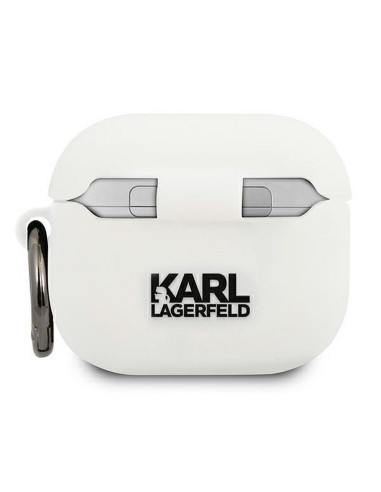 Véritable KARL LAGERFELD KLACA3SILCHWH Case pour Apple Airpods 3 / blanc