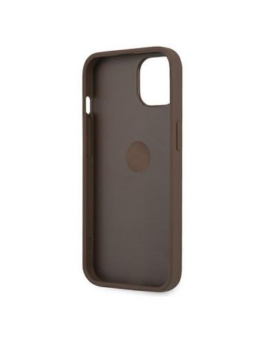 Véritable GUESS Case GUHCP13S4GMRBR pour iPhone 13 MINI marron + support d'anneau