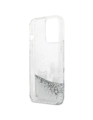 Véritable KARL LAGERFELD Case KLHCP13LGKCS pour iPhone 13 PRO (Liquid Glitter K&C / Silver)