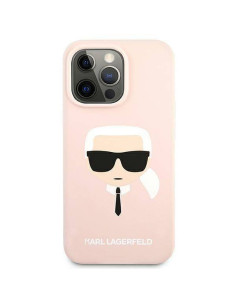 Véritable KARL LAGERFELD Case KLHCP13LSLKHLP pour iPhone 13 PRO (Silicone K. Head / rose)