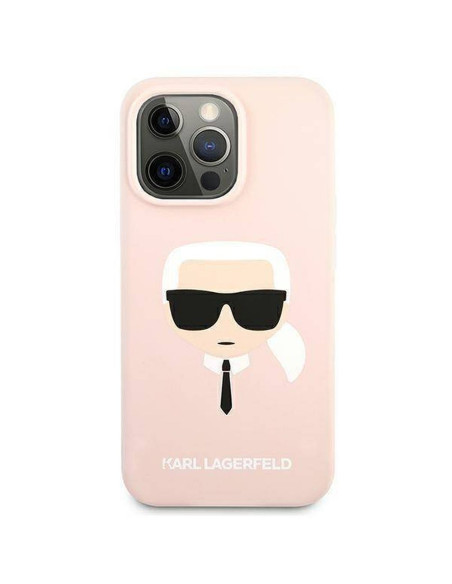 Véritable KARL LAGERFELD Case KLHCP13LSLKHLP pour iPhone 13 PRO (Silicone K. Head / rose)