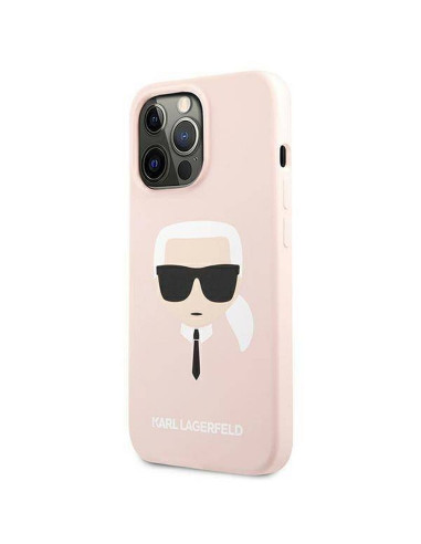 Véritable KARL LAGERFELD Case KLHCP13LSLKHLP pour iPhone 13 PRO (Silicone K. Head / rose)
