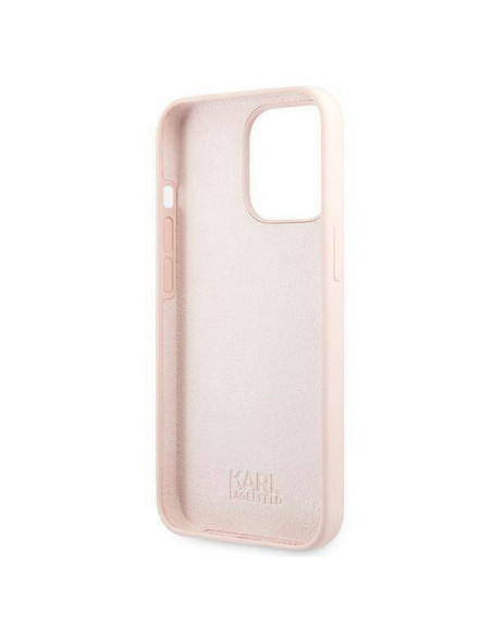 Véritable KARL LAGERFELD Case KLHCP13LSLKHLP pour iPhone 13 PRO (Silicone K. Head / rose)