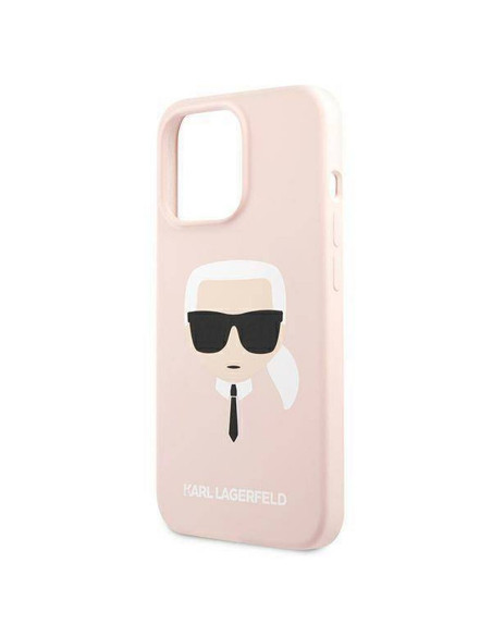 Véritable KARL LAGERFELD Case KLHCP13LSLKHLP pour iPhone 13 PRO (Silicone K. Head / rose)