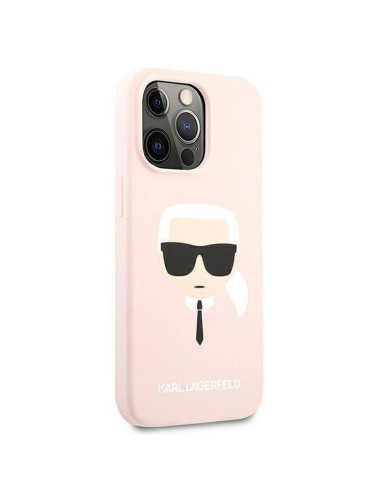 Véritable KARL LAGERFELD Case KLHCP13LSLKHLP pour iPhone 13 PRO (Silicone K. Head / rose)