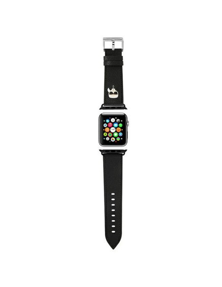 Karl Lagerfeld SAFFIANO KH 38/40mm KLAWMOKHK Bracelet en silicone pour Apple Watch noir