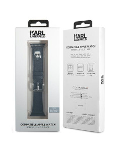 Karl Lagerfeld SAFFIANO KH 38/40mm KLAWMOKHK Bracelet en silicone pour Apple Watch noir 2