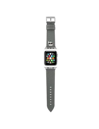 Karl Lagerfeld SAFFIANO KH 42/44mm KLAWLOKHG bracelet en silicone argenté pour Apple Watch