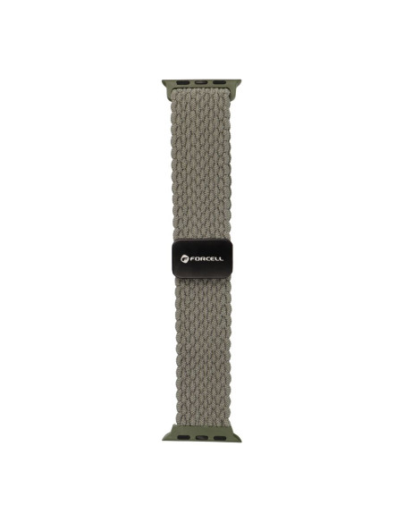 FORCELL F-DESIGN FA02 nylon magnetic strap for APPLE Watch 42 / 44 / 45 / 49 mm olive green