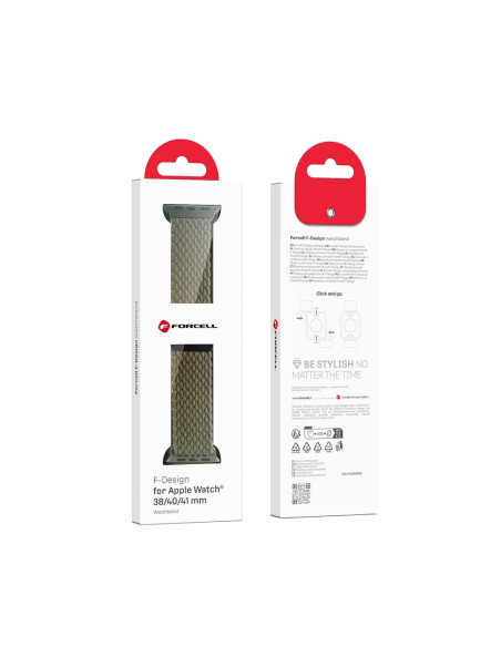 FORCELL F-DESIGN FA02 nylon magnetic strap for APPLE Watch 38 / 40 / 41 mm dark olive green