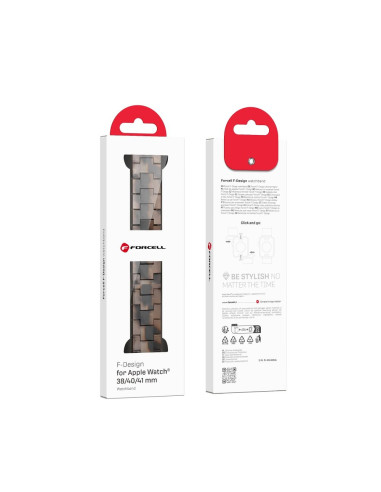 FORCELL F-DESIGN FA04 marble textured resin strap for APPLE Watch 38 / 40 / 41 mm brown