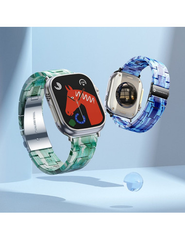 FORCELL F-DESIGN FA04 marble textured resin strap for APPLE Watch 38 / 40 / 41 mm green