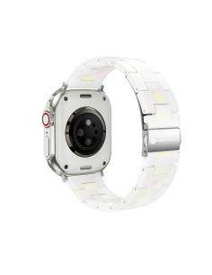 FORCELL F-DESIGN FA04 marble textured resin strap for APPLE Watch 38 / 40 / 41 mm white
